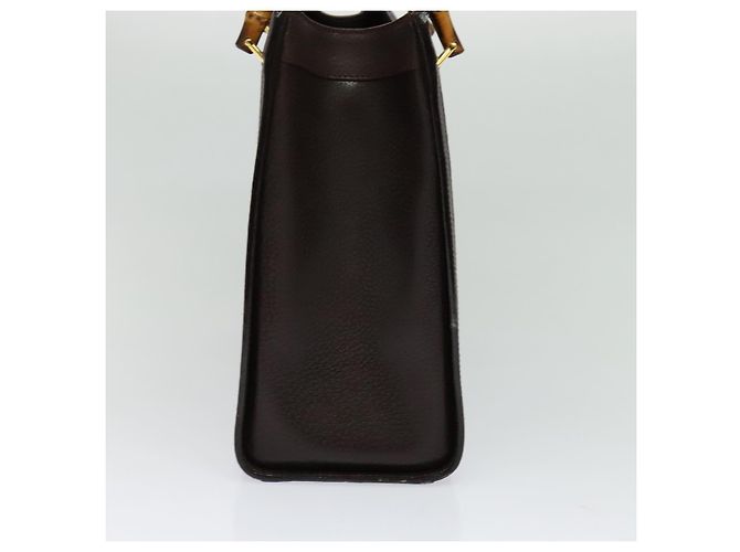 Borsa a mano in pelle Gucci Bamboo marrone oro Auth ep8928 D'oro - vista 4