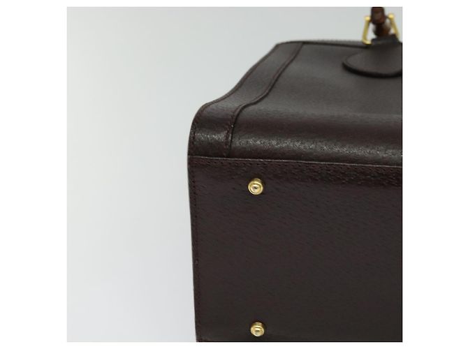 Borsa a mano in pelle Gucci Bamboo marrone oro Auth ep8928 D'oro - vista 9
