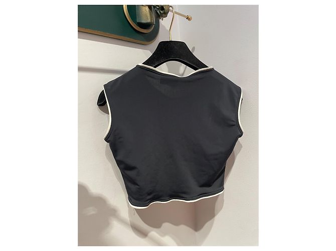 Chanel Crop Top Schwarz Weiß Polyamid - Ansicht 3