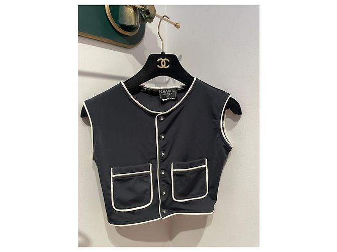 Chanel Crop Top Schwarz Weiß Polyamid - Ansicht 6
