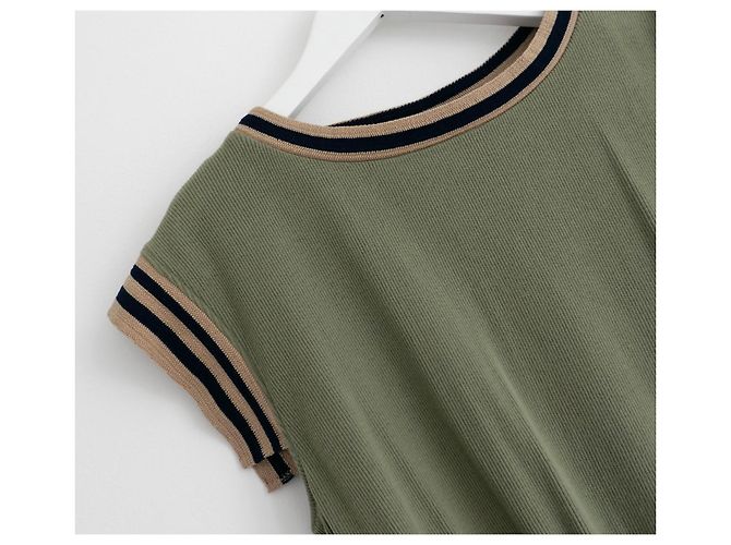Chanel Top de Punto a Rayas Caqui Crucero 2017 17C Cuba - vista 2
