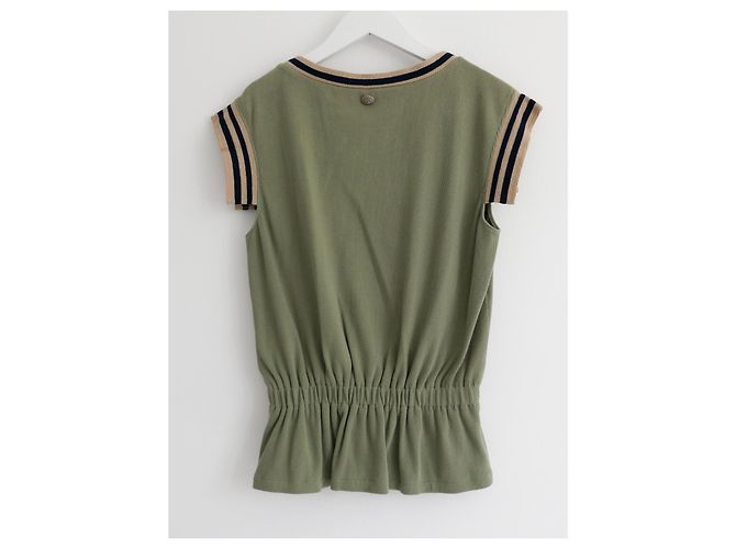 Chanel Top de Punto a Rayas Caqui Crucero 2017 17C Cuba - vista 4