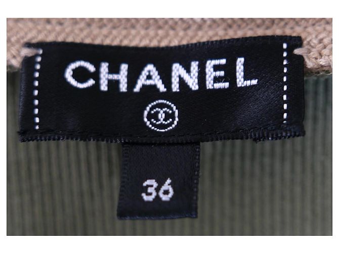 Chanel Top de Punto a Rayas Caqui Crucero 2017 17C Cuba - vista 7