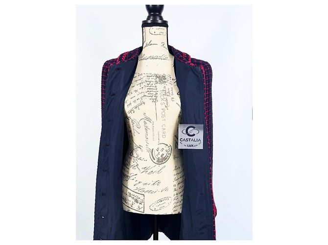 Chanel Abrigo de tweed Rarefied Collectors con cinturón de logo 40 FR Multicolor - vista 11