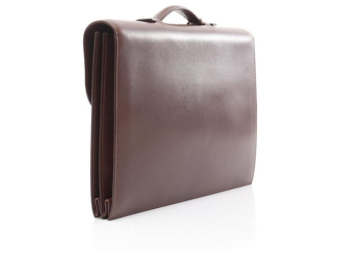 Hermès Sac à Dépêches Box Calf de Hermes Marron - vue 2