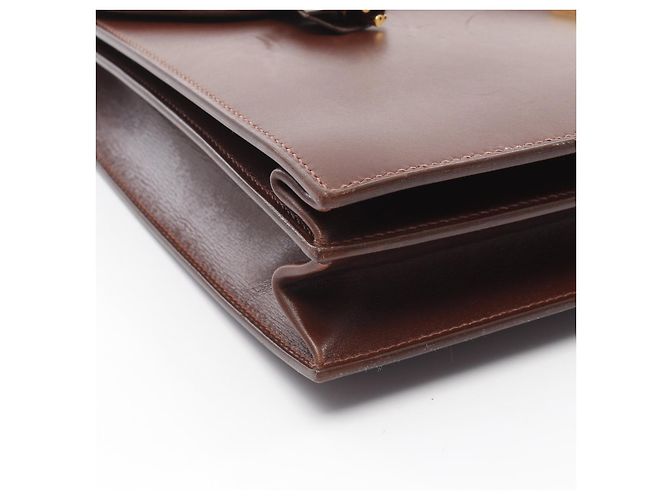 Hermès Sac à Dépêches Box Calf de Hermes Marron - vue 6