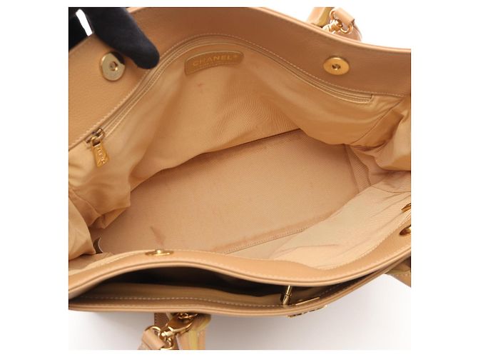 Bolsa Tote de Couro Executive da Chanel Marrom Bege - vista 3