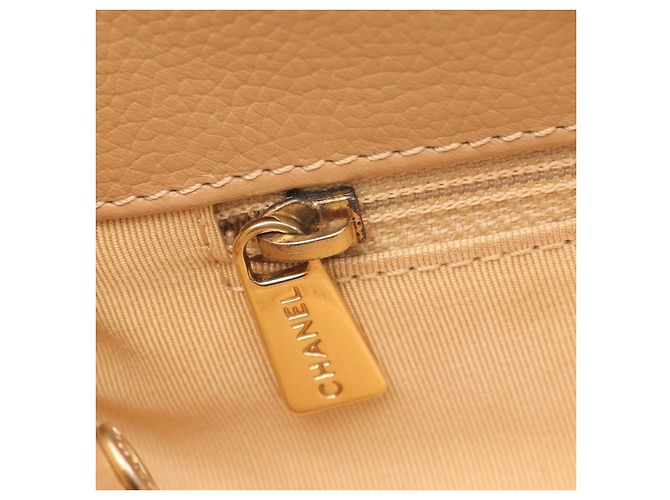 Bolsa Tote de Couro Executive da Chanel Marrom Bege - vista 6