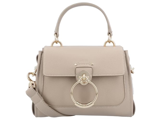Chloé Mini borsa Tess in pelle grana e morbida Grigio - vista 2