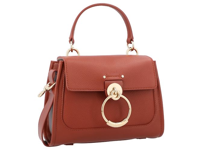 Chloé Mini Tess Tagestasche aus genarbtem und weichem Leder - Ansicht 4