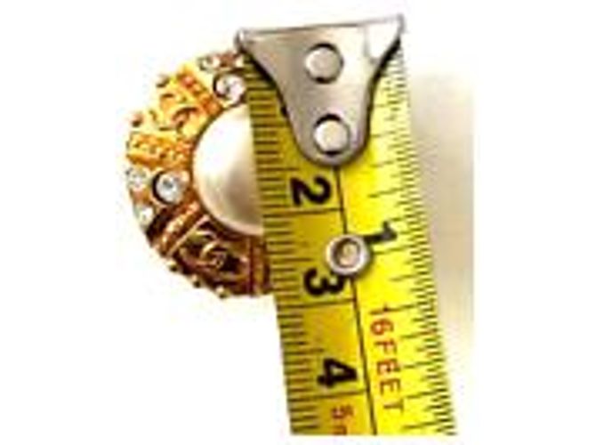 Orecchini Chanel CC a clip con perle finte e strass oro Gold hardware - vista 13