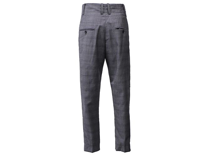 Isabel Marant Etoile Isabel Marant Étoile Plaid Trousers in Grey Wool - view 3