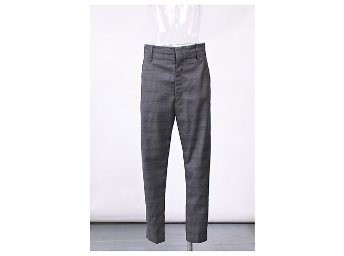 Isabel Marant Etoile Isabel Marant Étoile Plaid Trousers in Grey Wool - view 5