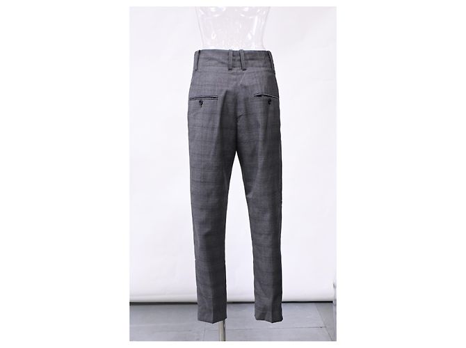 Isabel Marant Etoile Isabel Marant Étoile Plaid Trousers in Grey Wool - view 7