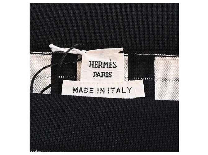 Vestido Mini Geométrico Hermès en Seda Negra - vista 4