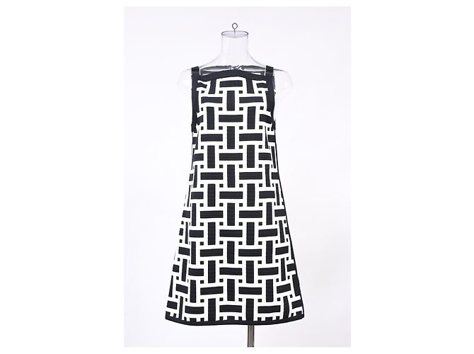 Vestido Mini Geométrico Hermès en Seda Negra - vista 5
