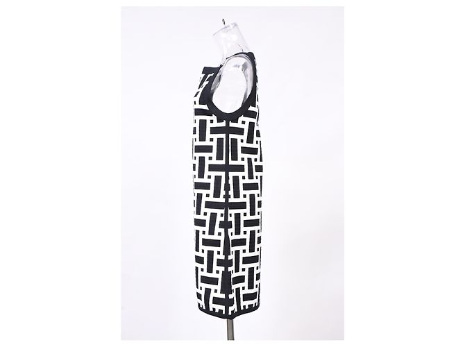 Vestido Mini Geométrico Hermès en Seda Negra - vista 6