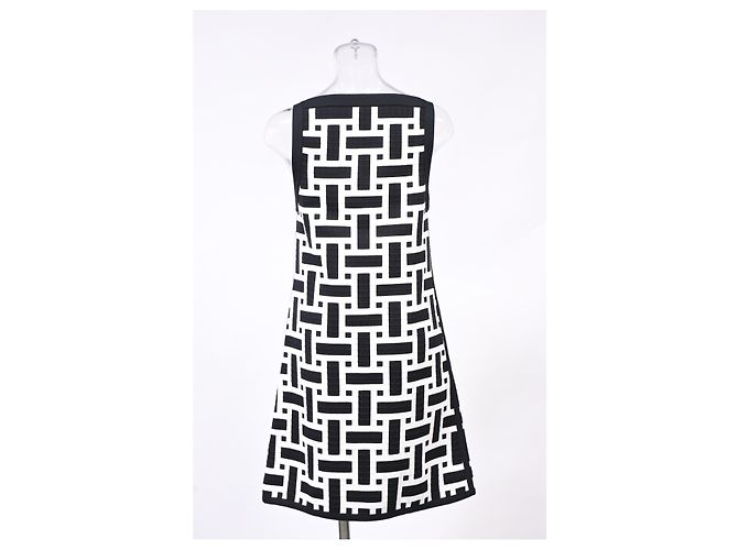 Vestido Mini Geométrico Hermès en Seda Negra - vista 7