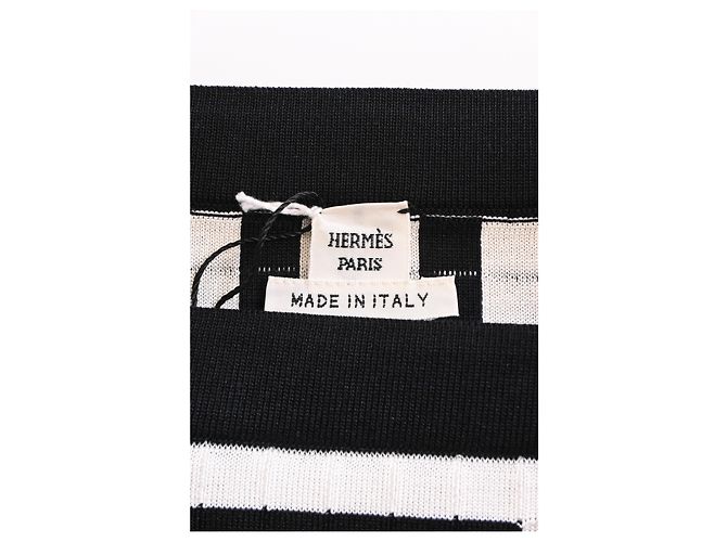 Vestido Mini Geométrico Hermès en Seda Negra - vista 8