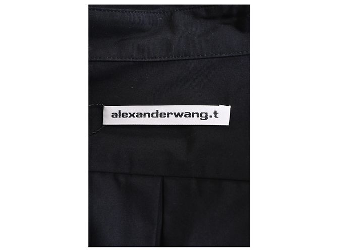 T By Alexander Wang Vestido con cuello torcido T de Alexander Wang en algodón negro - vista 9