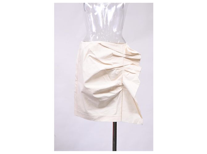 Falda mini de algodón blanco con adornos de volantes de Isabel Marant Crudo - vista 5