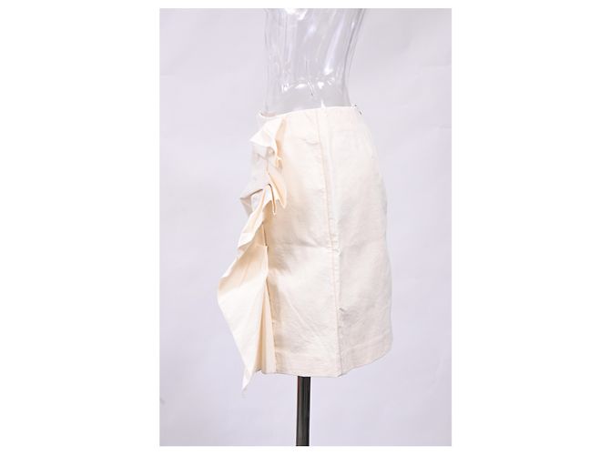 Falda mini de algodón blanco con adornos de volantes de Isabel Marant Crudo - vista 6