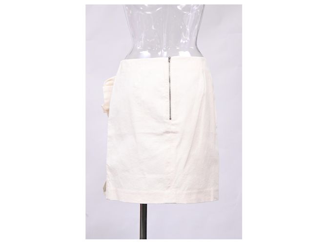 Falda mini de algodón blanco con adornos de volantes de Isabel Marant Crudo - vista 7