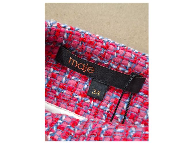 Gonna mini asimmetrica in tweed Maje Jolia in poliamide rosa - vista 6
