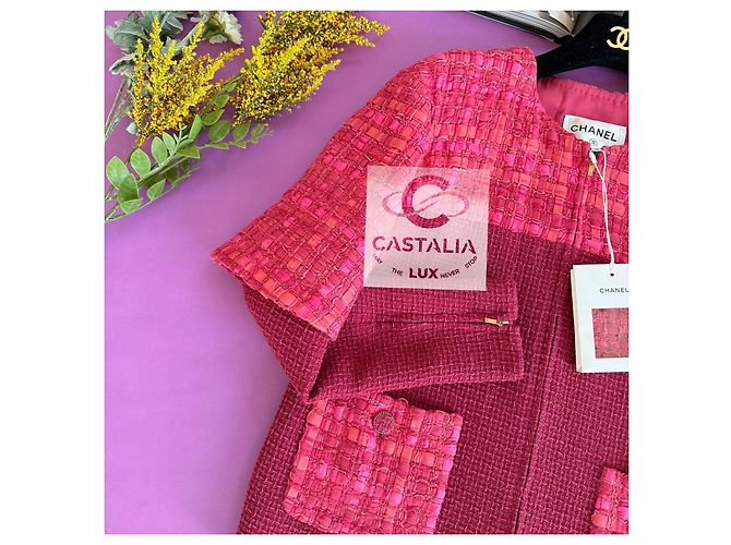 Chanel Chaqueta de tweed a rayas Raspberry 13K$ 42 FR - vista 10