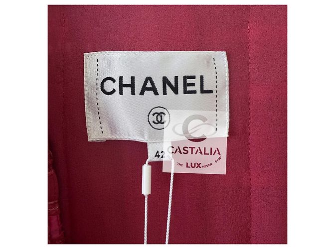 Chanel Chaqueta de tweed a rayas Raspberry 13K$ 42 FR - vista 13