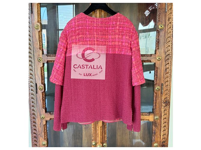 Chanel Chaqueta de tweed a rayas Raspberry 13K$ 42 FR - vista 16