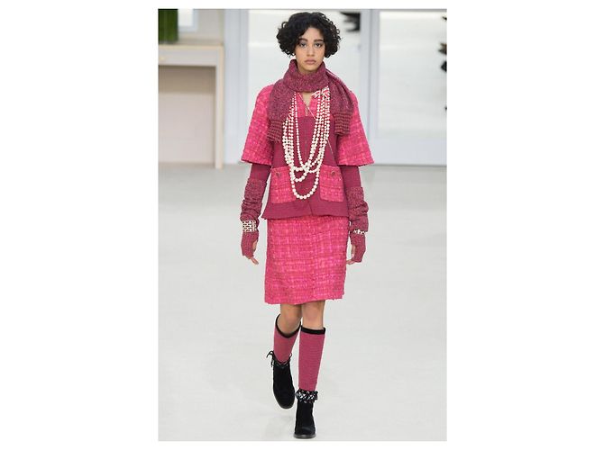 Chanel Chaqueta de tweed a rayas Raspberry 13K$ 42 FR - vista 4