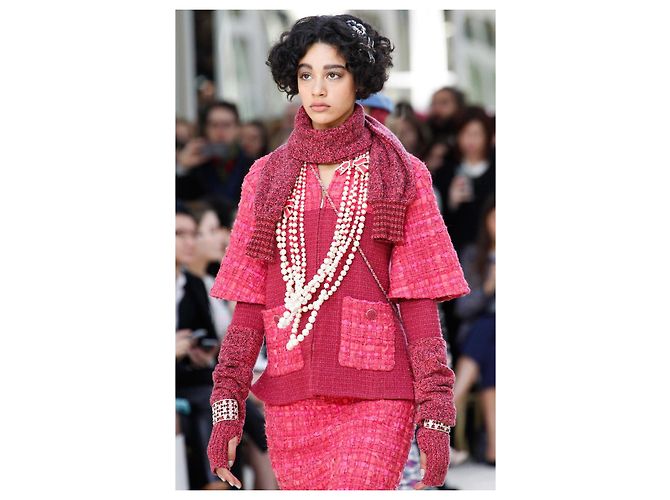 Chanel Chaqueta de tweed a rayas Raspberry 13K$ 42 FR - vista 5