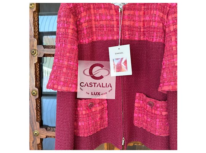 Chanel Chaqueta de tweed a rayas Raspberry 13K$ 42 FR - vista 7
