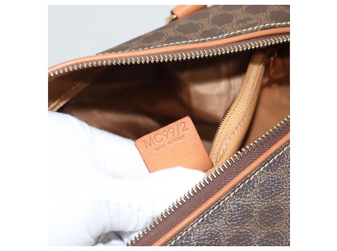 Céline Borsa a mano in tela Macadam CELINE in pelle PVC marrone oro Auth yk18442V D'oro - vista 11
