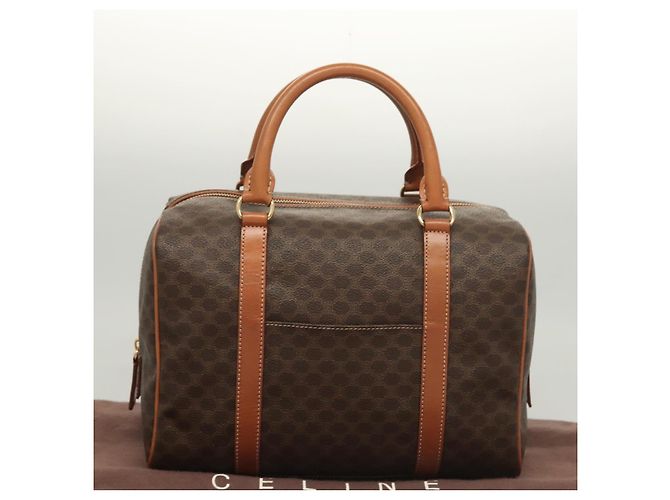 Céline Borsa a mano in tela Macadam CELINE in pelle PVC marrone oro Auth yk18442V D'oro - vista 12