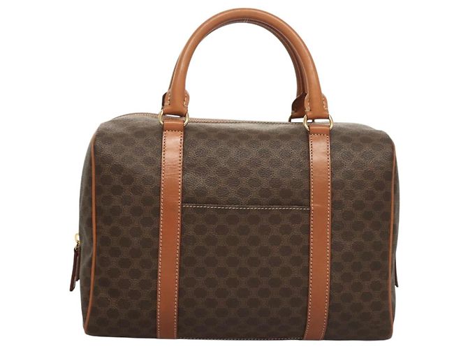 Céline Borsa a mano in tela Macadam CELINE in pelle PVC marrone oro Auth yk18442V D'oro - vista 13