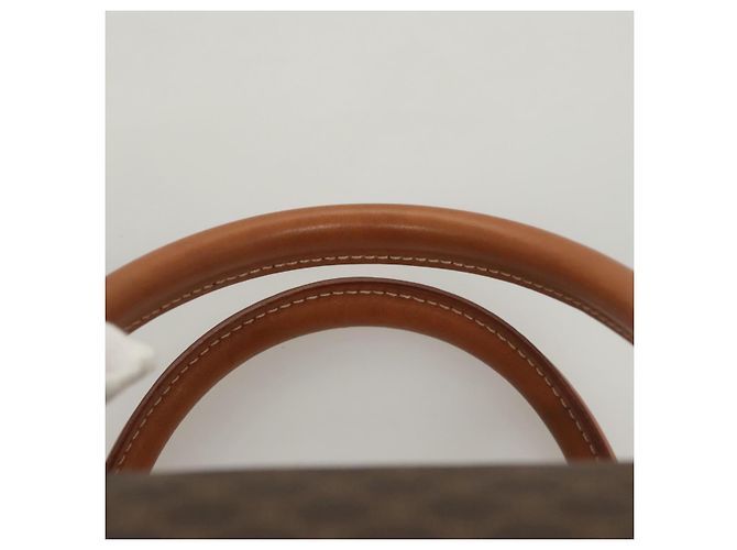 Céline Borsa a mano in tela Macadam CELINE in pelle PVC marrone oro Auth yk18442V D'oro - vista 14