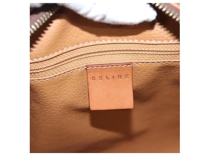 Céline Borsa a mano in tela Macadam CELINE in pelle PVC marrone oro Auth yk18442V D'oro - vista 19