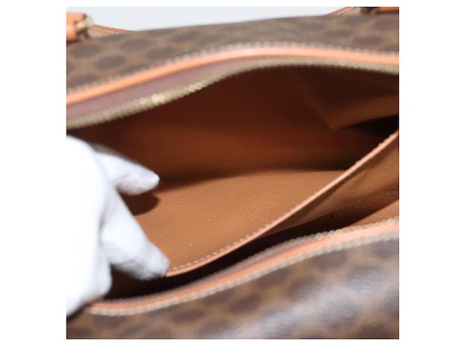 Céline Borsa a mano in tela Macadam CELINE in pelle PVC marrone oro Auth yk18442V D'oro - vista 22