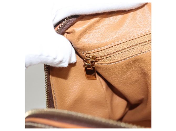 Céline Borsa a mano in tela Macadam CELINE in pelle PVC marrone oro Auth yk18442V D'oro - vista 23