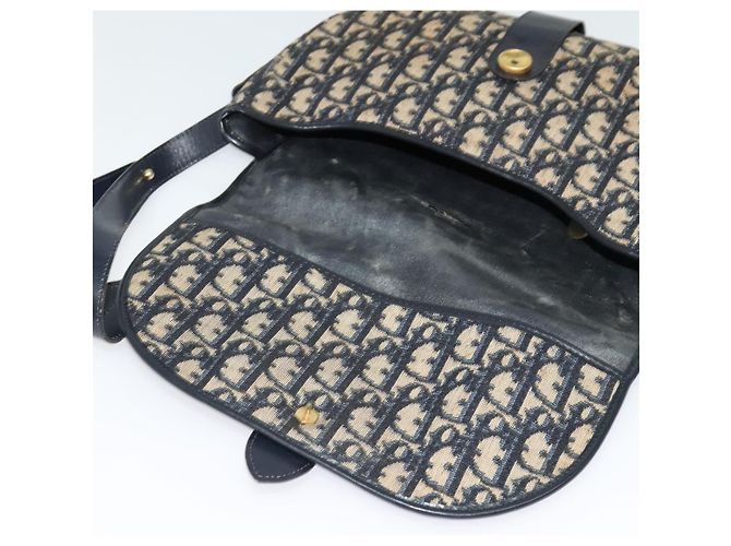 Borsa a spalla in tela Trotter Christian Dior blu navy oro Auth BD2178 D'oro - vista 10