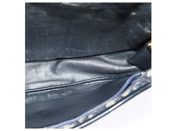 Borsa a spalla in tela Trotter Christian Dior blu navy oro Auth BD2178 D'oro - vista 18
