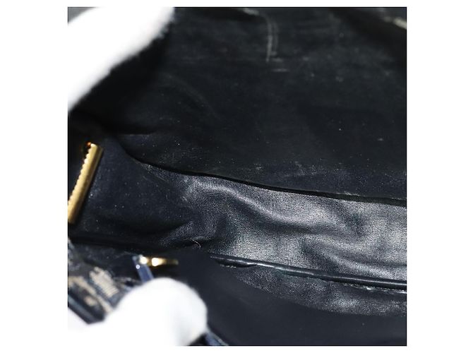 Borsa a spalla in tela Trotter Christian Dior blu navy oro Auth BD2178 D'oro - vista 19