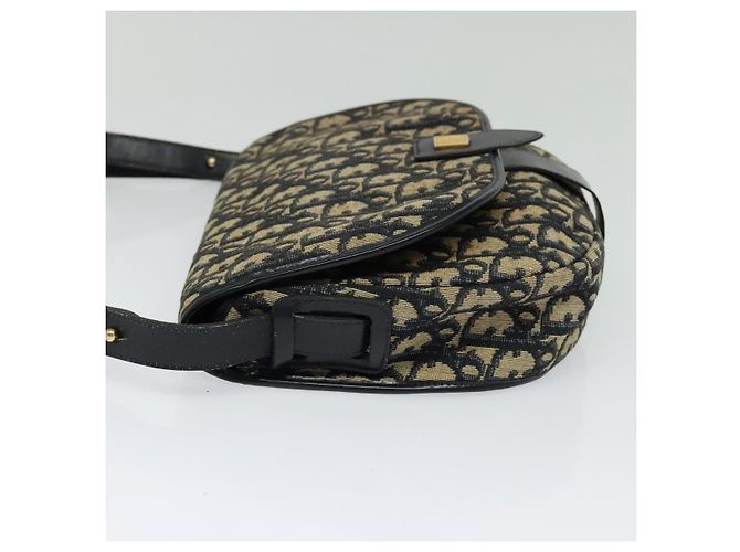Borsa a spalla in tela Trotter Christian Dior blu navy oro Auth BD2178 D'oro - vista 3