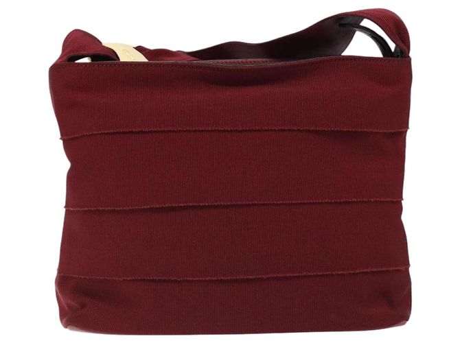 Borsa a spalla Vala in tela rossa e oro Auth BA2450 di Salvatore Ferragamo Rosso D'oro - vista 13