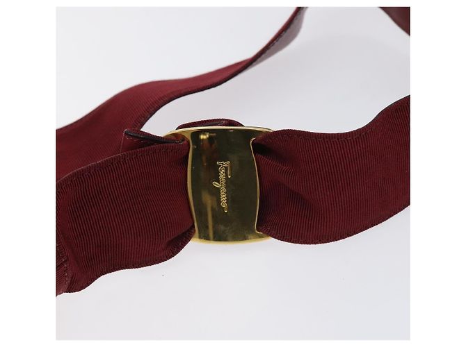 Borsa a spalla Vala in tela rossa e oro Auth BA2450 di Salvatore Ferragamo Rosso D'oro - vista 18