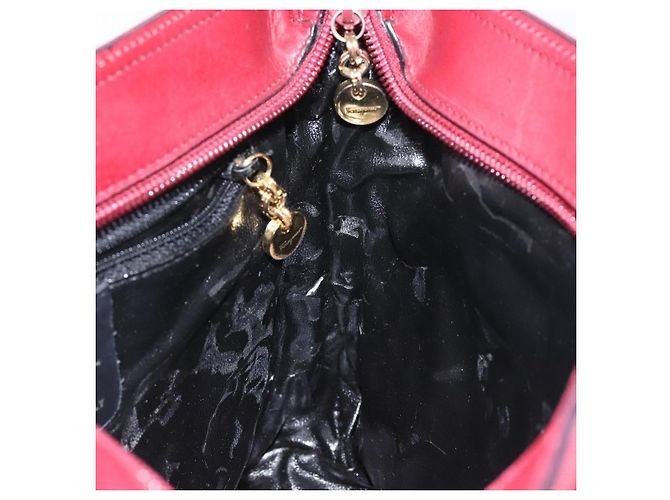 Borsa a spalla Vala in tela rossa e oro Auth BA2450 di Salvatore Ferragamo Rosso D'oro - vista 19
