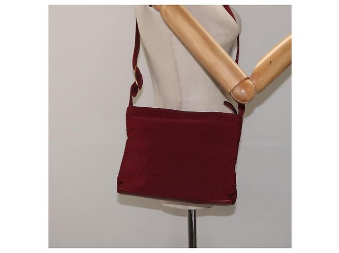 Borsa a spalla Vala in tela rossa e oro Auth BA2450 di Salvatore Ferragamo Rosso D'oro - vista 21