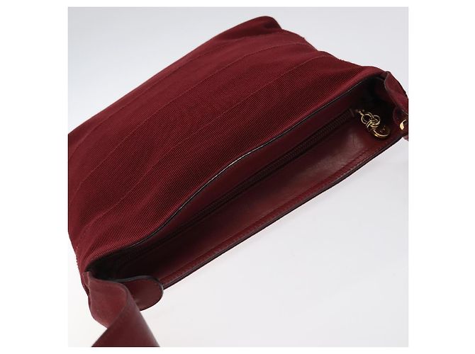 Borsa a spalla Vala in tela rossa e oro Auth BA2450 di Salvatore Ferragamo Rosso D'oro - vista 6